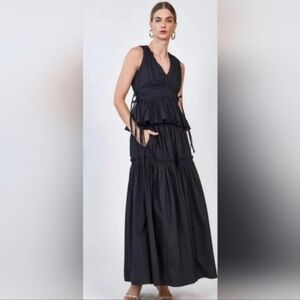 Hunter Bell Cooper Maxi Skirt Black Size 10 NWT